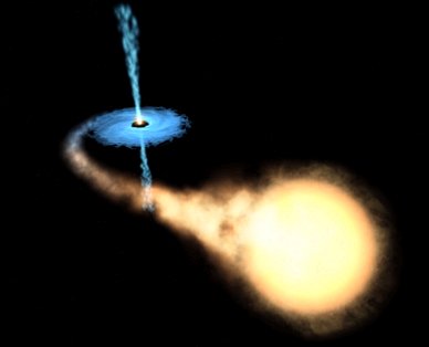 Artist's impression of a microquasar