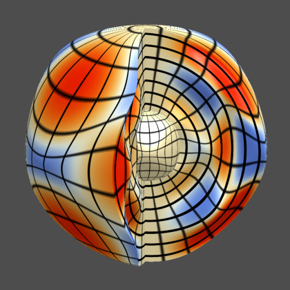 Surface and interior of a pulsating star